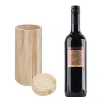 houten wijnkoker met wijnfles rode wijn relatiegeschenk